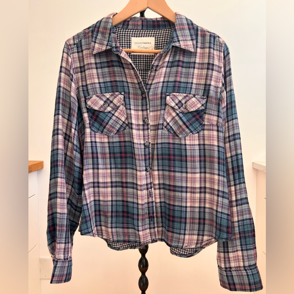 Denver Hayes Navy Plaid Shirt